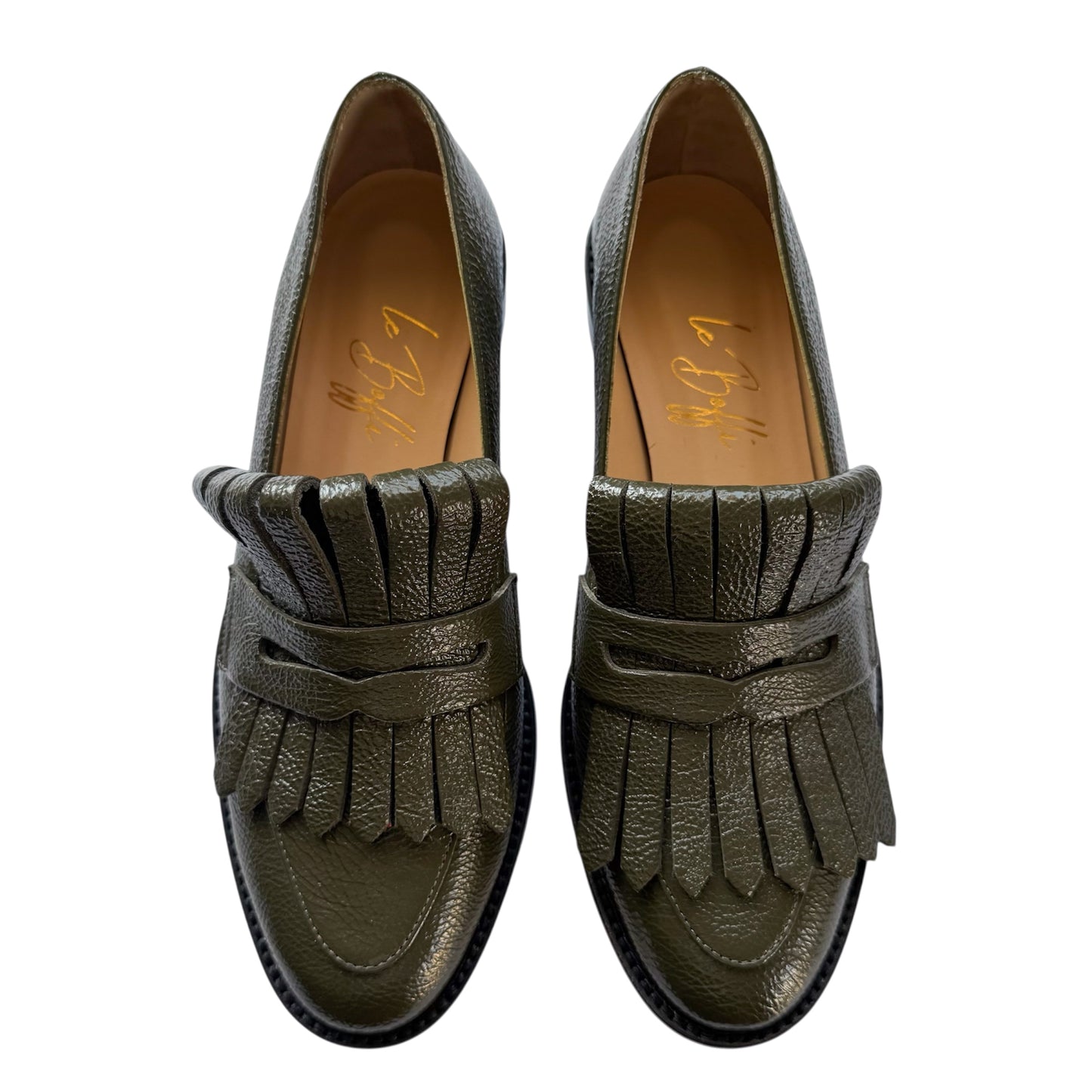 Nina in pelle verde militare