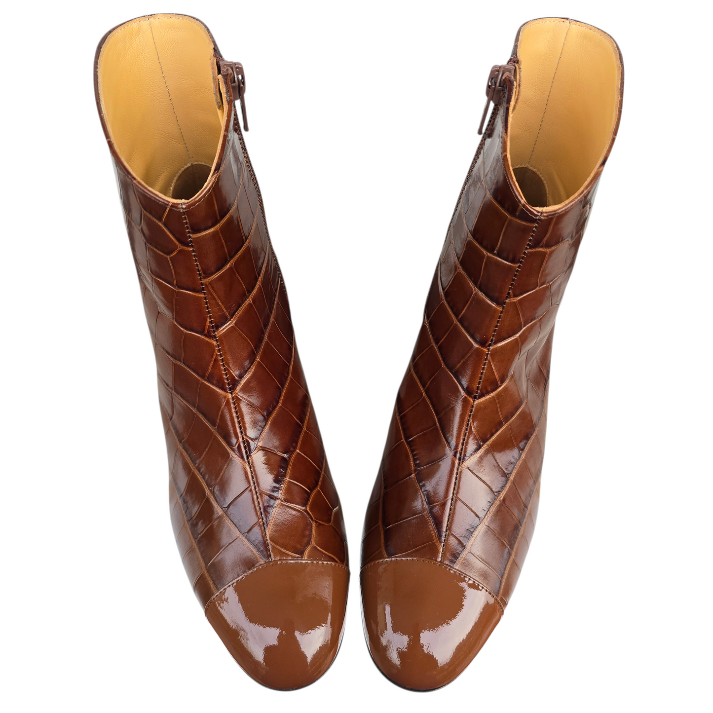 Agnese 55 in cocco e vernice caramello