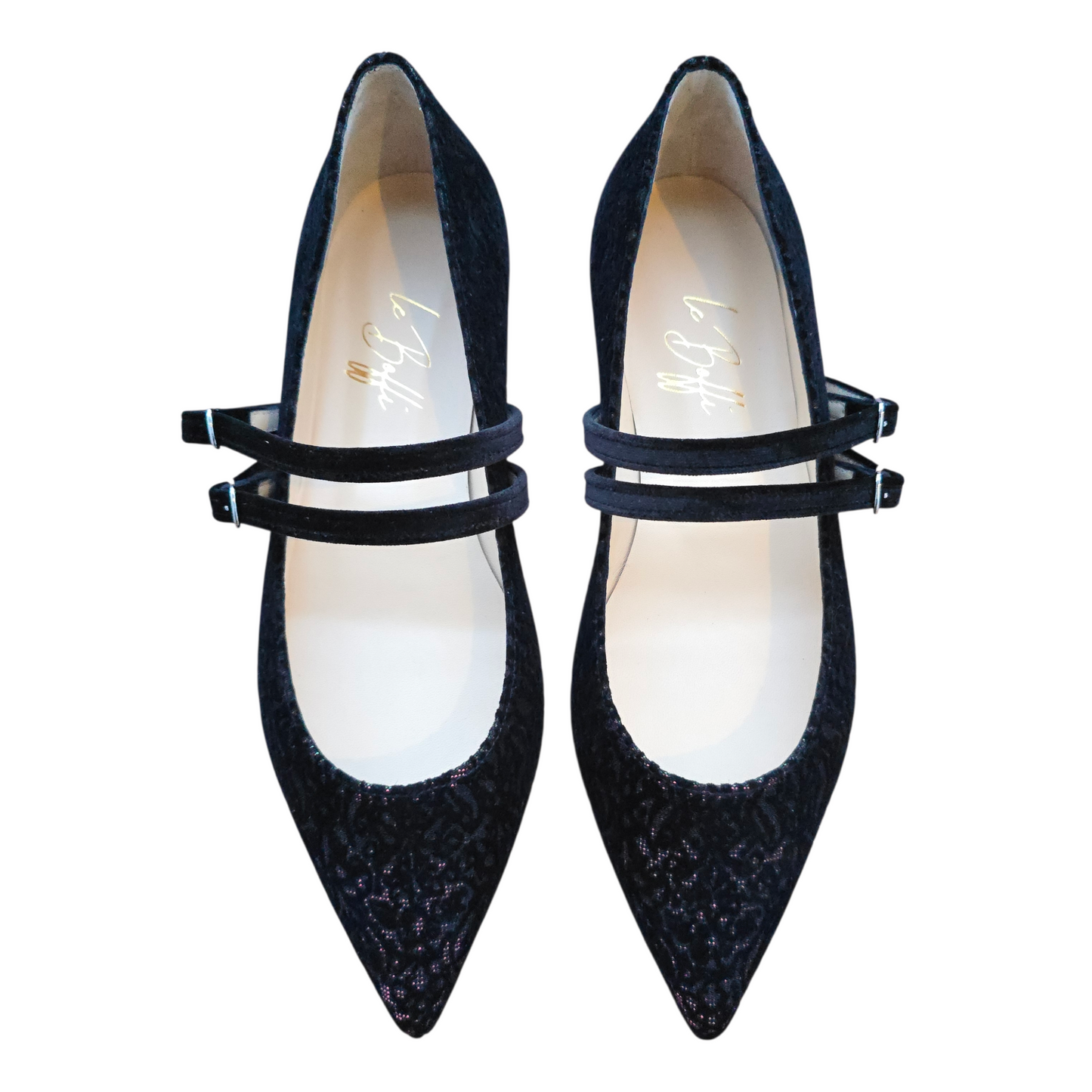 Emma ballerina Round Toe in red velvet and patent leather