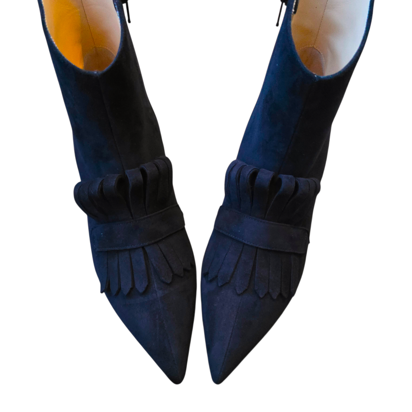 Emma ballerina Round Toe in red velvet and patent leather