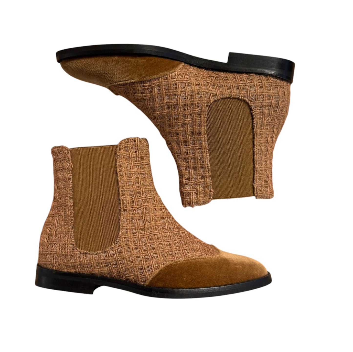Allegra stivaletto in boucle e velluto beige