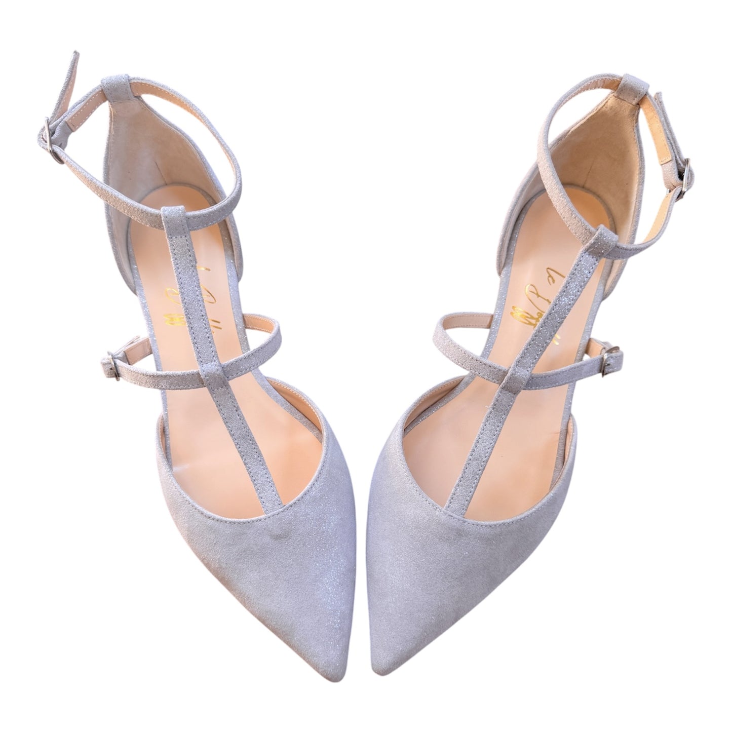 Fiammetta in pelle argento glitterata