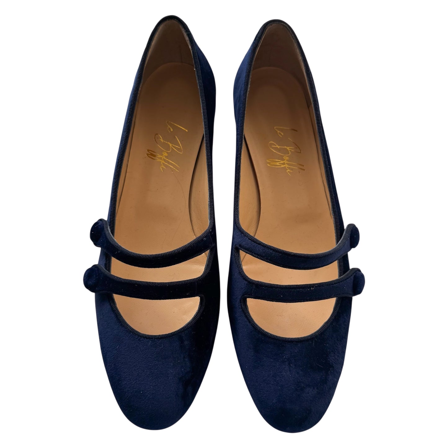 Frida tonda in velluto blu notte