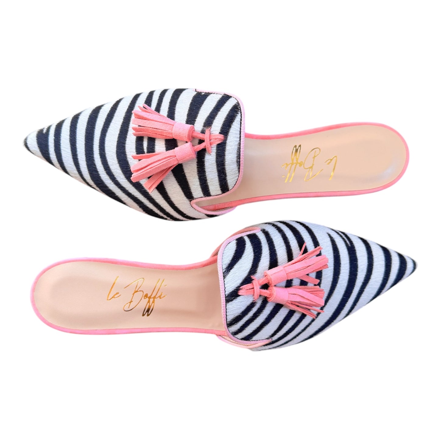 Agata mule in zebra e rosa
