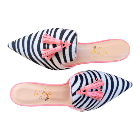 Agata mule in zebra e rosa