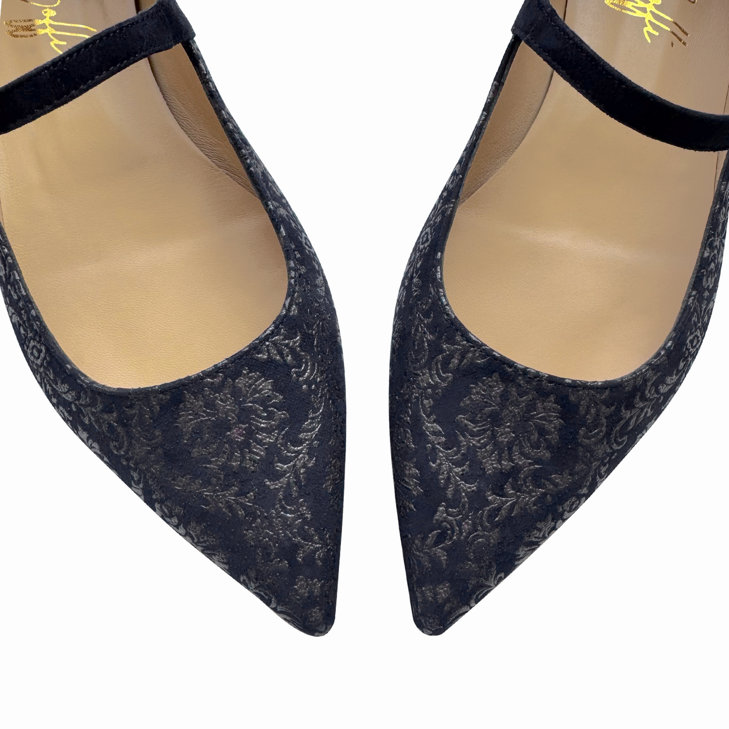 ADELE BICOLOR in damasco blu e argento