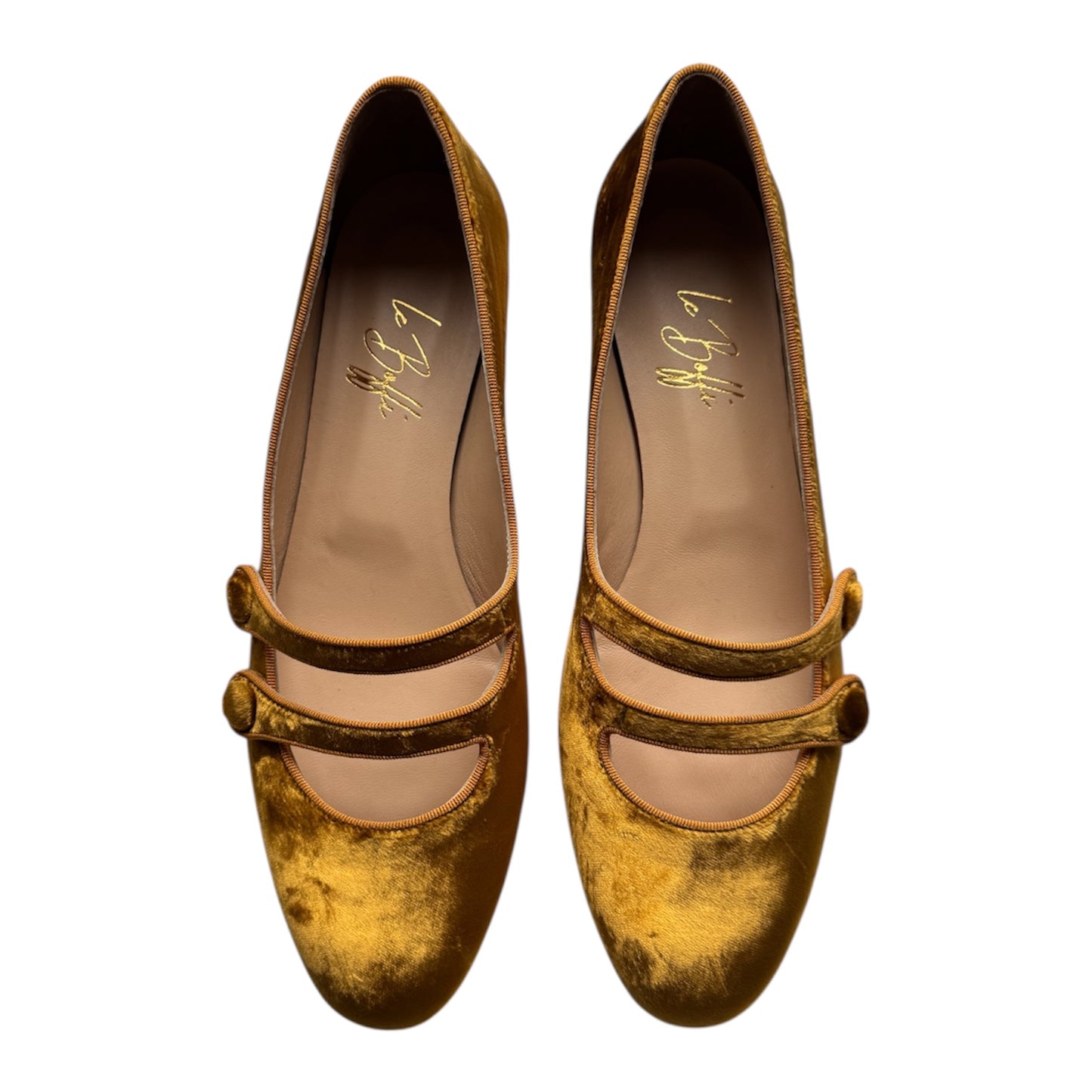 Frida tonda in velluto oro