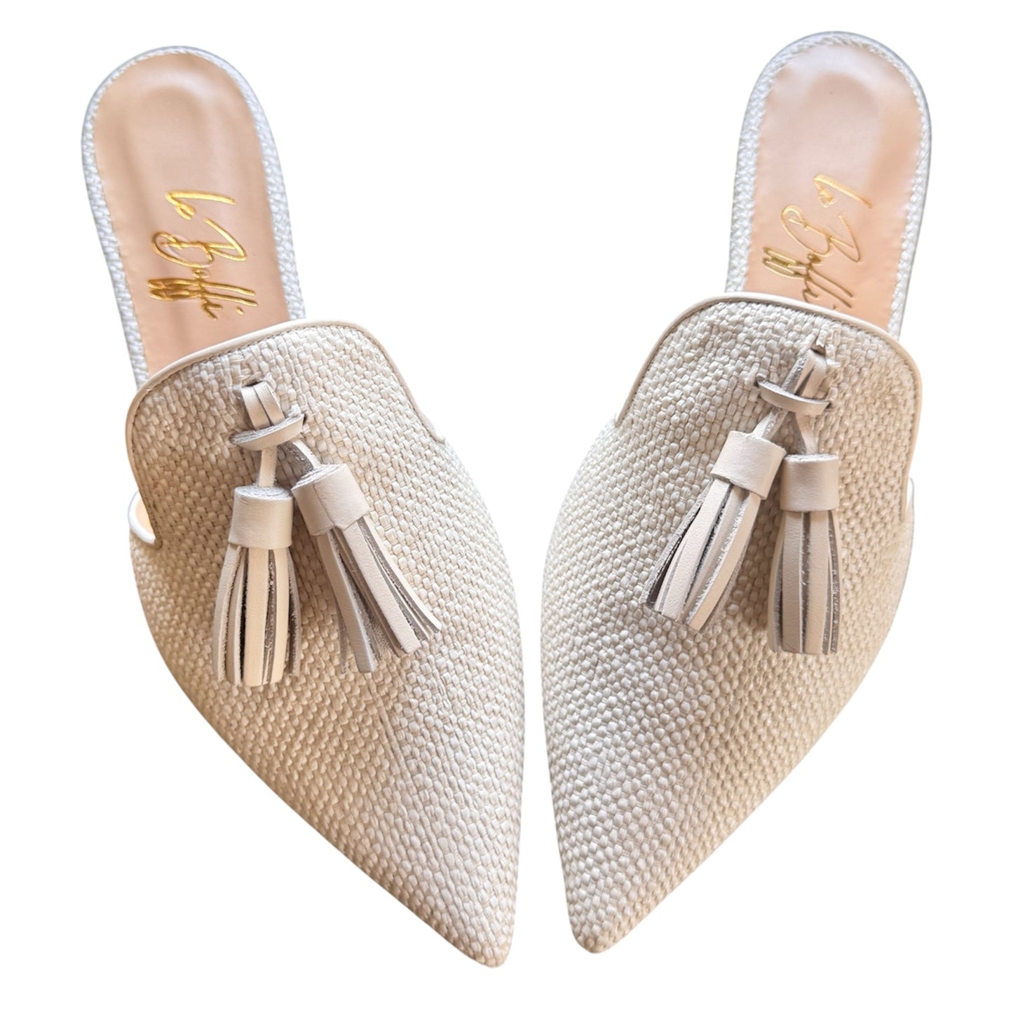 Agata mule in intrecciato bianco latte