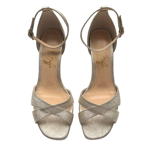 Linda sandal in platinum glitter leather