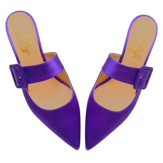 Ginevra Mule 55 in purple satin