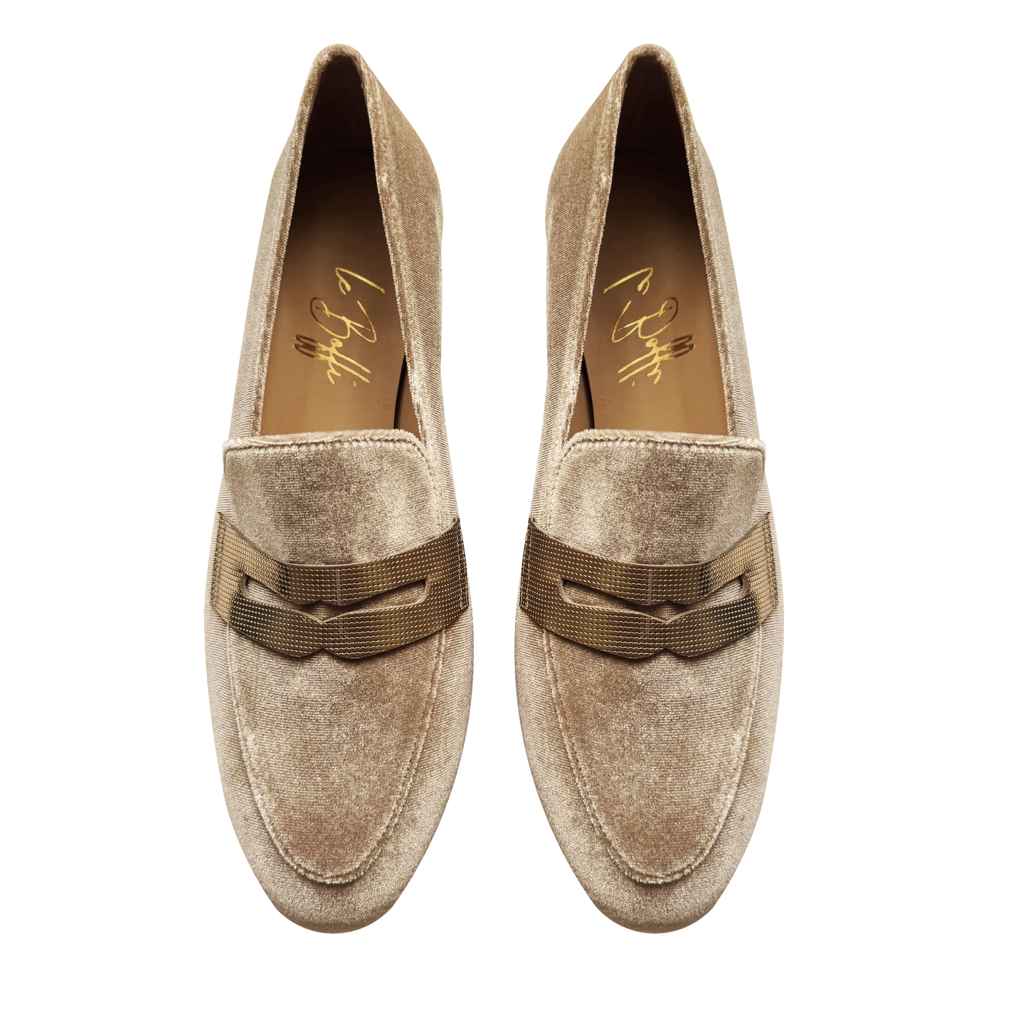 SOFIA in velluto beige e oro