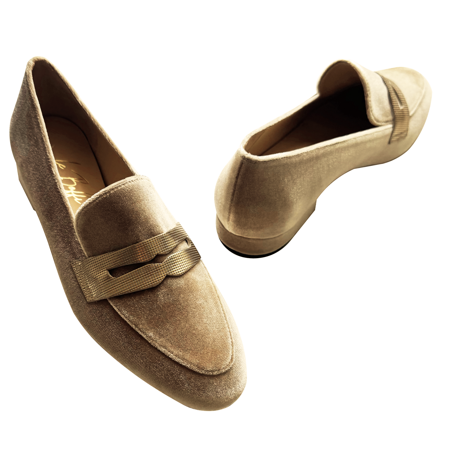 SOFIA in velluto beige e oro