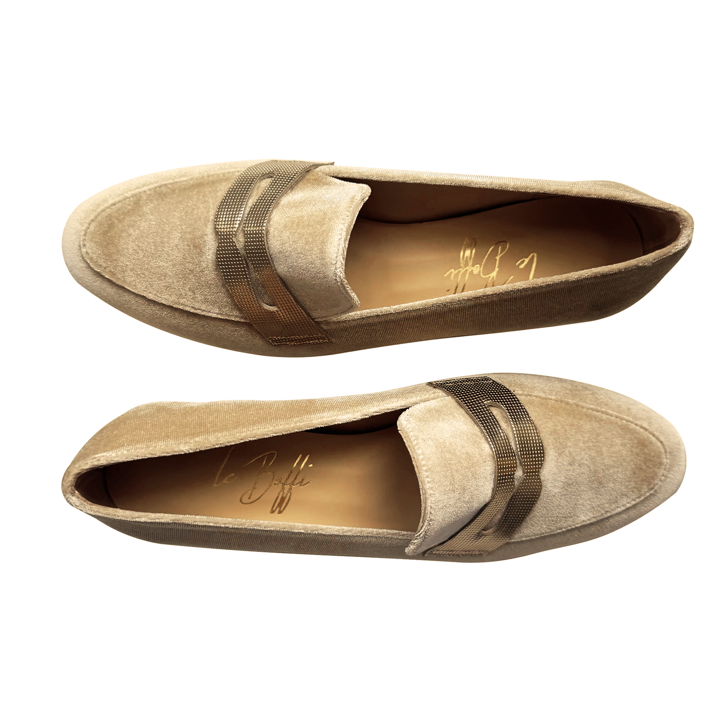 SOFIA in velluto beige e oro