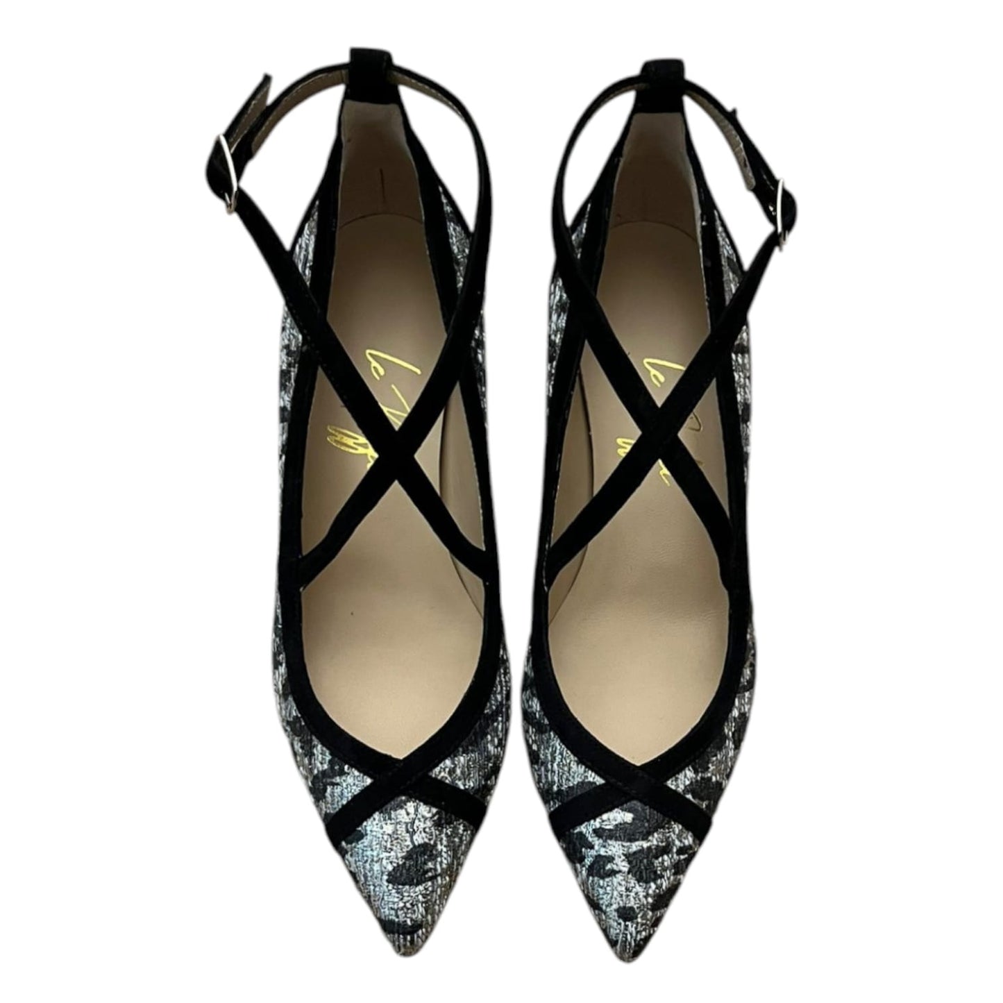 Elisabetta ballerina 55 tessuto leo glitter e nero