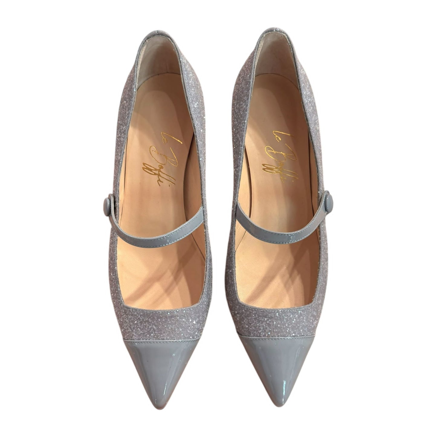 Emma ballerina 55 in glitter and grey patent leather