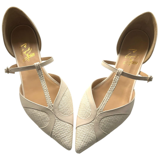 Vittoria in milk woven and milk white leather