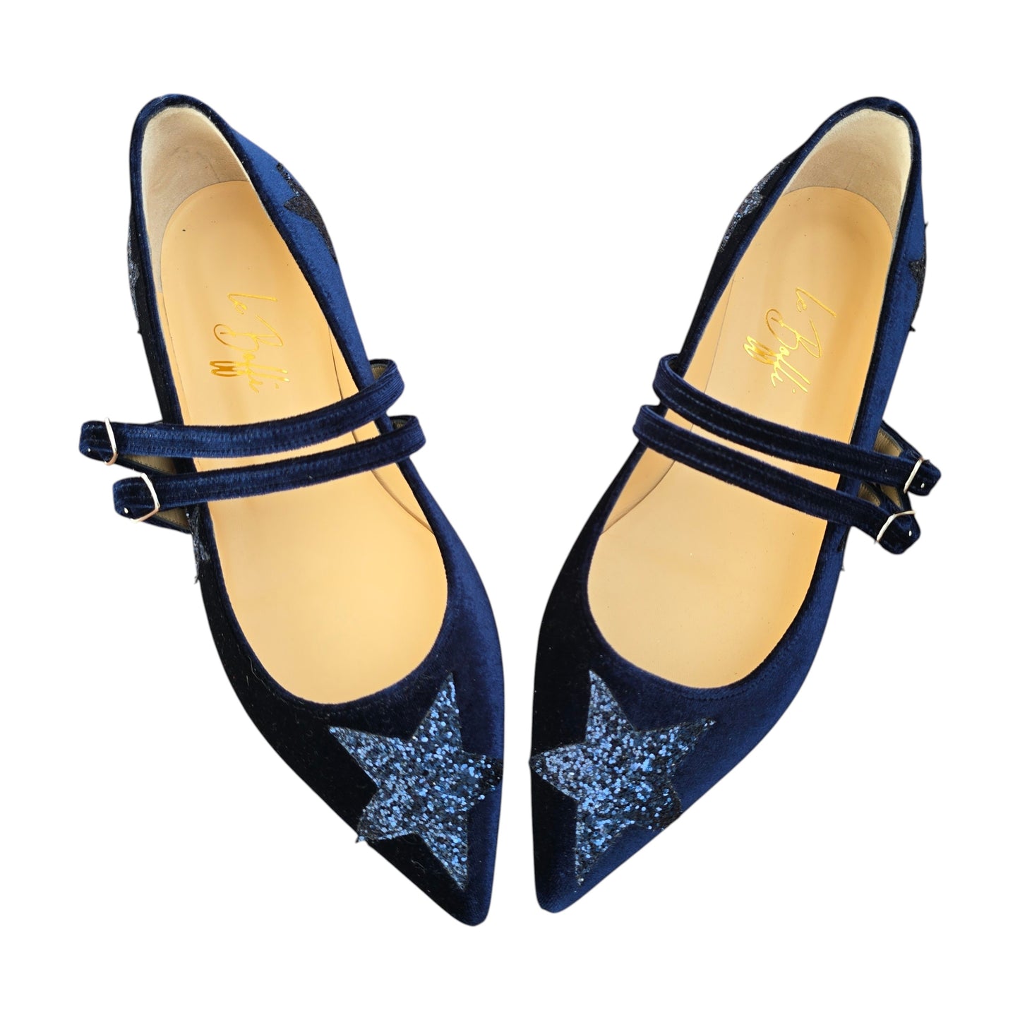Elisa in velluto blu con stelle glitter