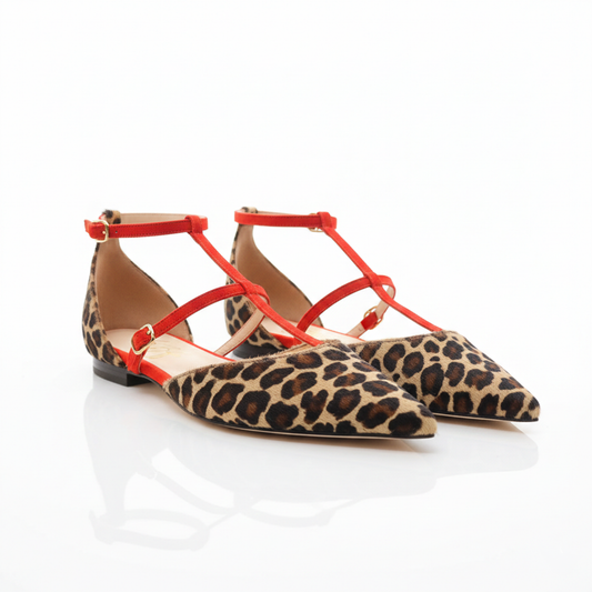 Fiammetta in pony skin and coral suede PRE-ORDER