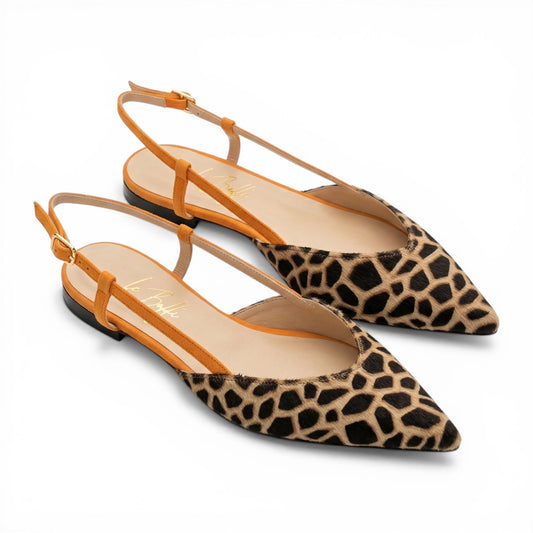 Gaia slingback in cavallino e mandarino