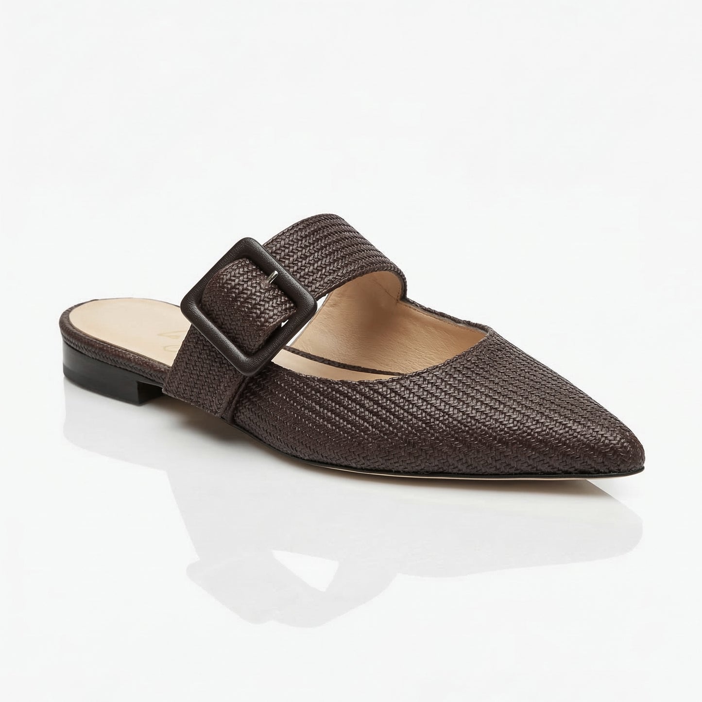 Ginevra mule in intrecciato ciocciolato