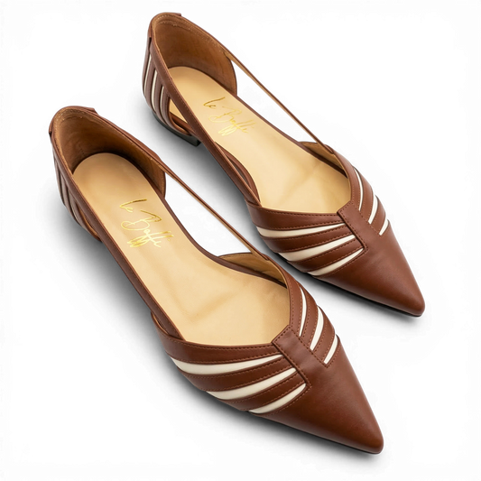 Giorgia cuoio e bianco