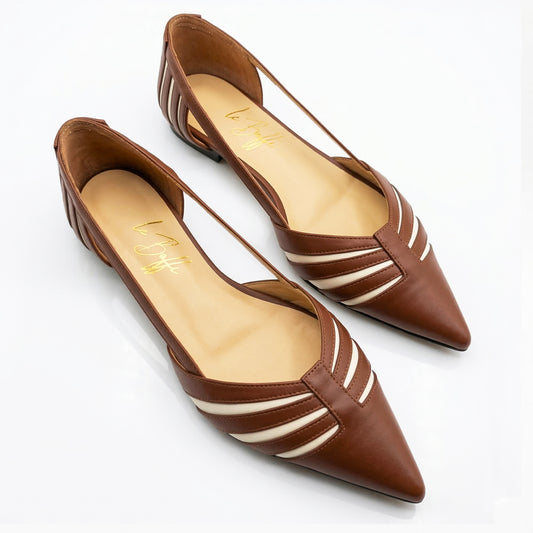 Giorgia cuoio e bianco