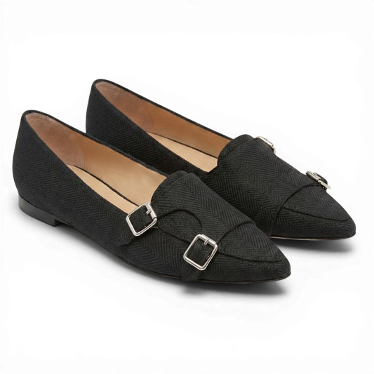 Penelope in black herringbone