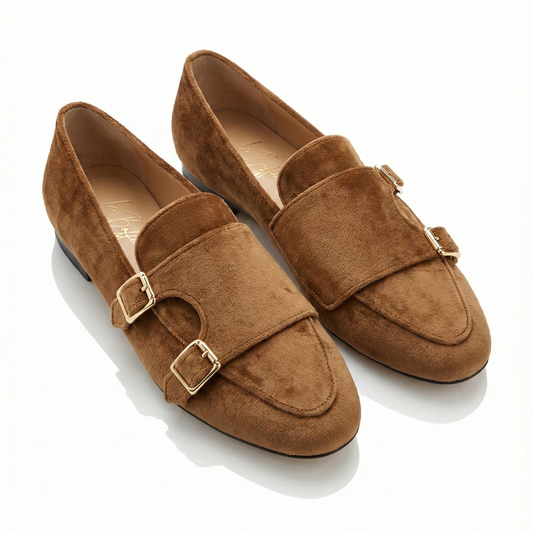 Priscilla in camel velvet