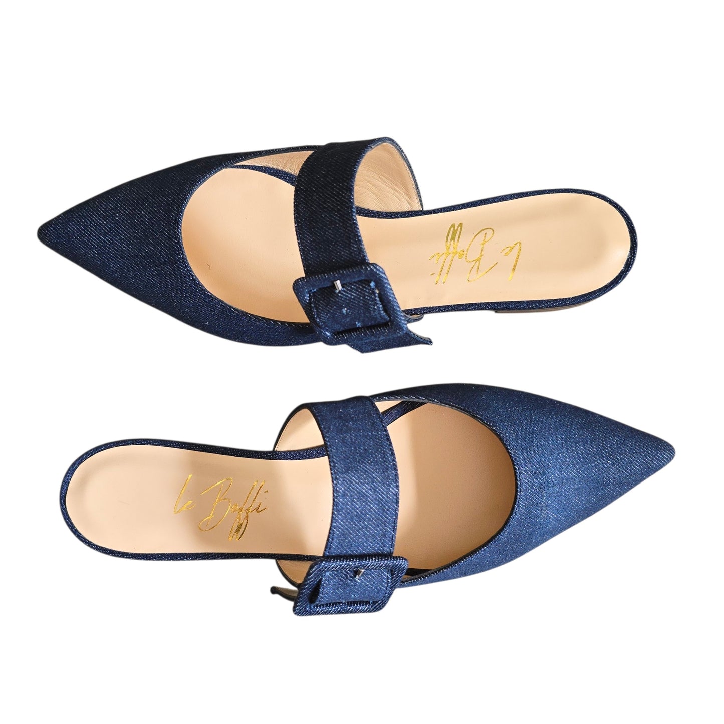 Ginevra mule in denim blu