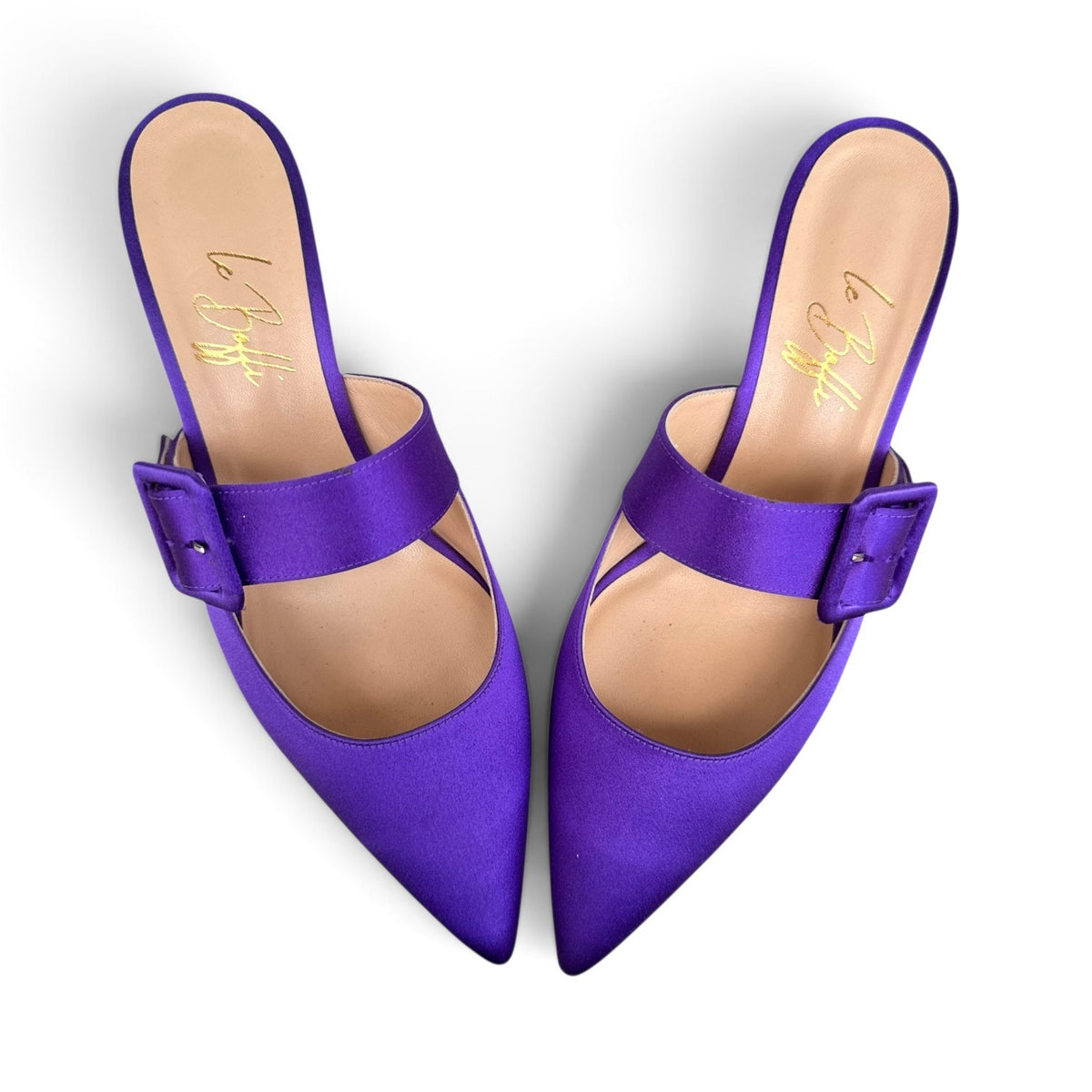 Ginevra mule 55 in raso viola