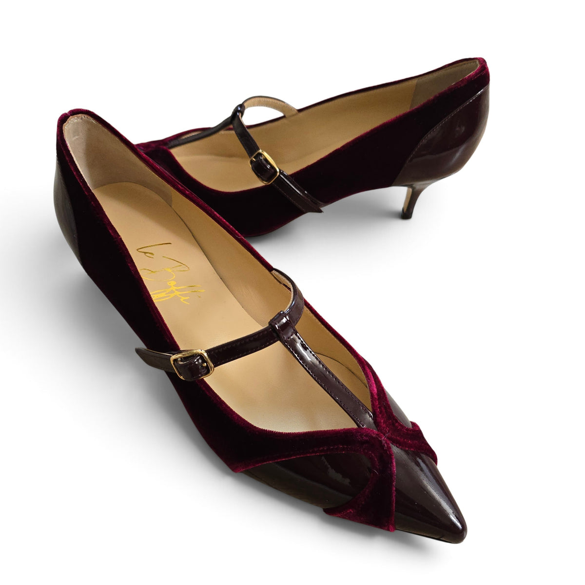 Vittoria ballerina 55 un velluto e verncie bordeaux
