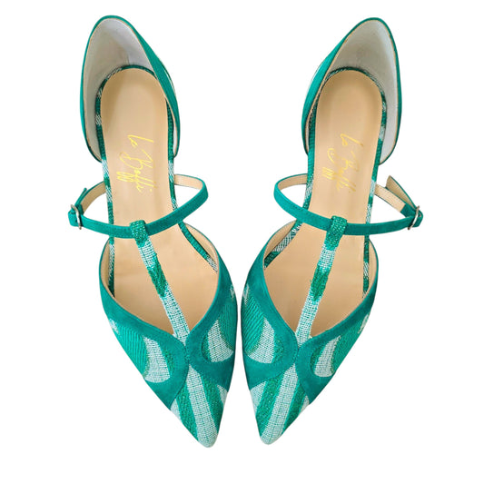 Vittoria in tessuto jacquard verde