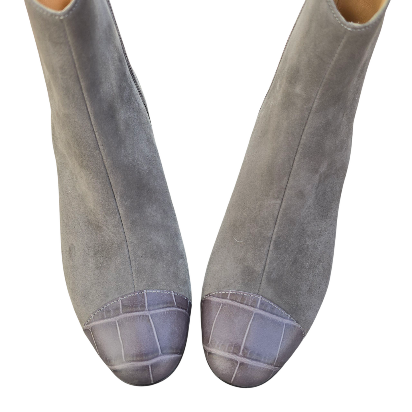 Agnese 55 in camoscio ghiaccio e cocco grigio