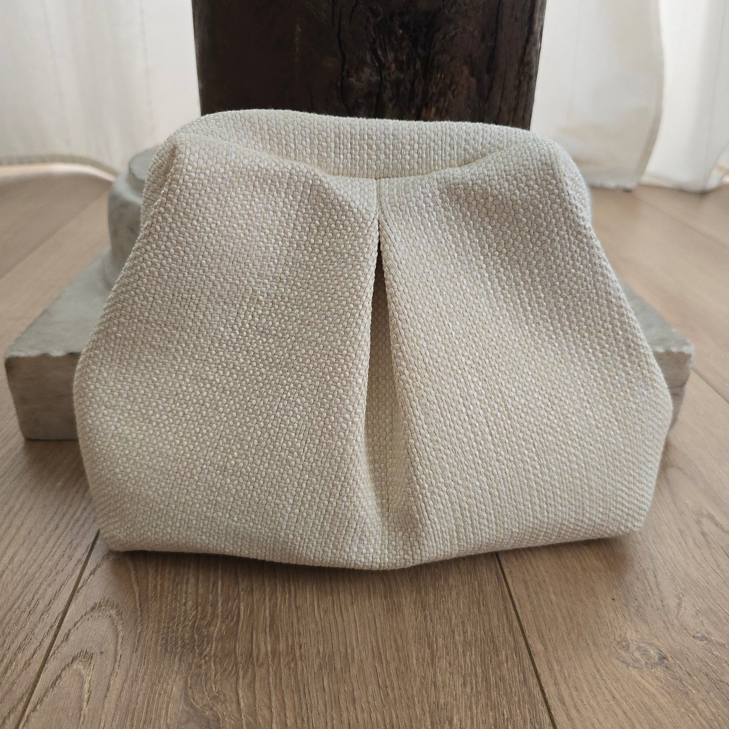 Boffina Bag in intrecciato bianco latte