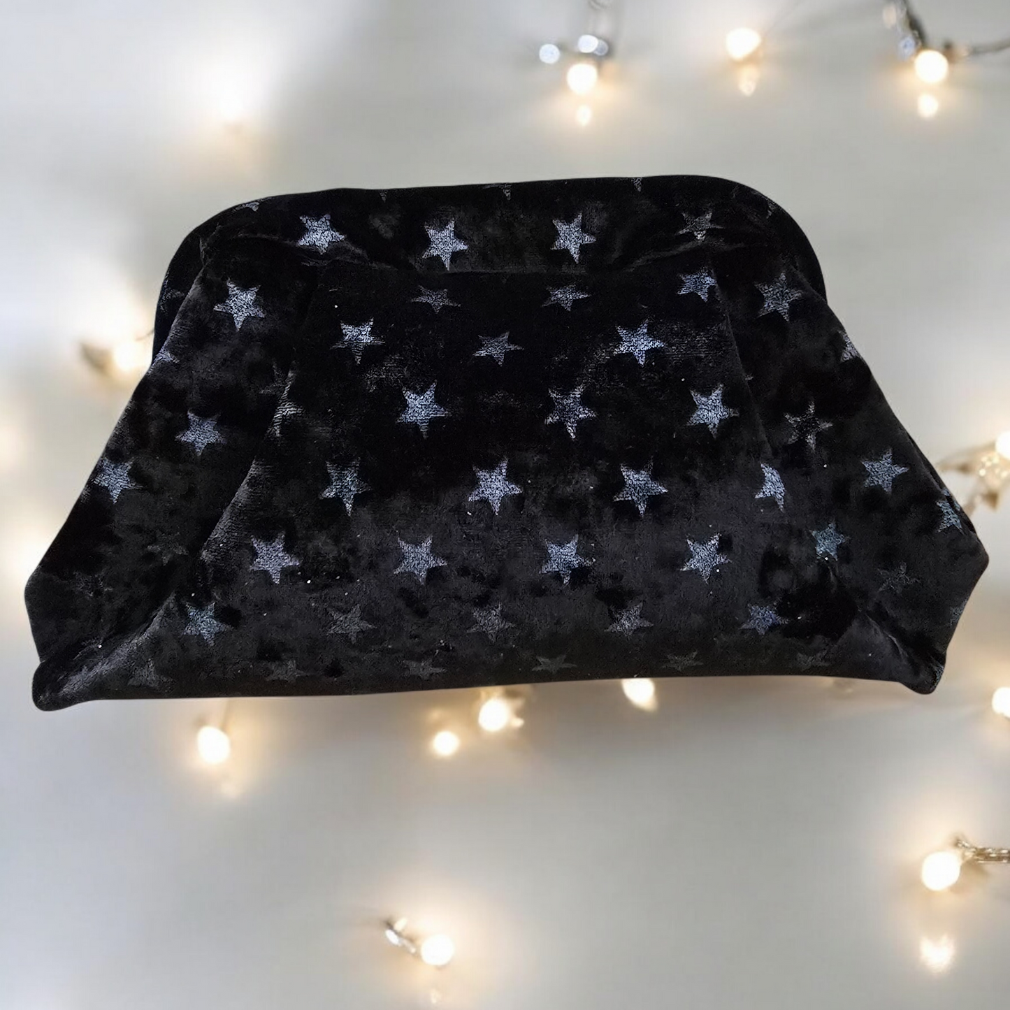 Mini Boffina Bag in velluto a stelle grigie