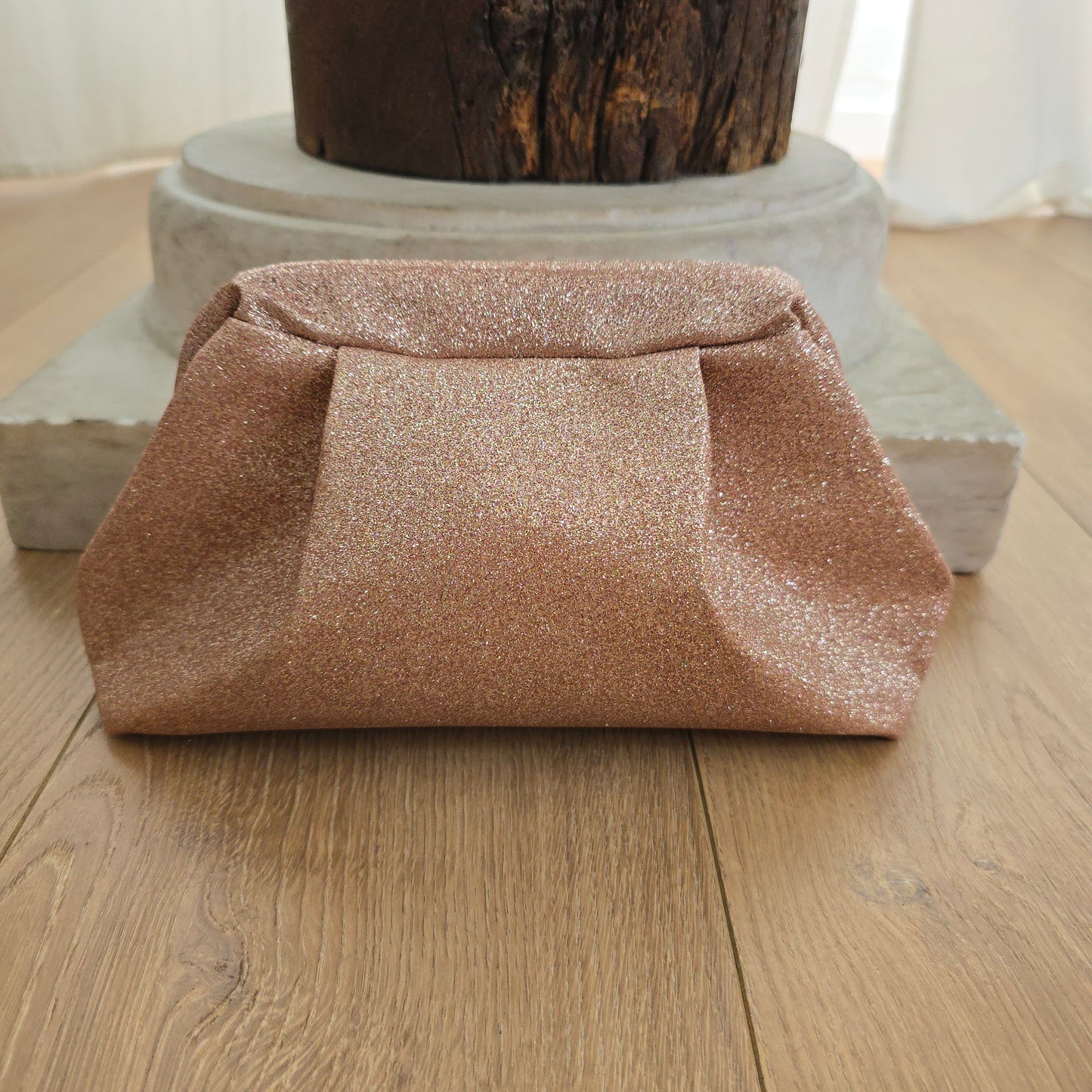 Mini Boffina Bag in glitter nude