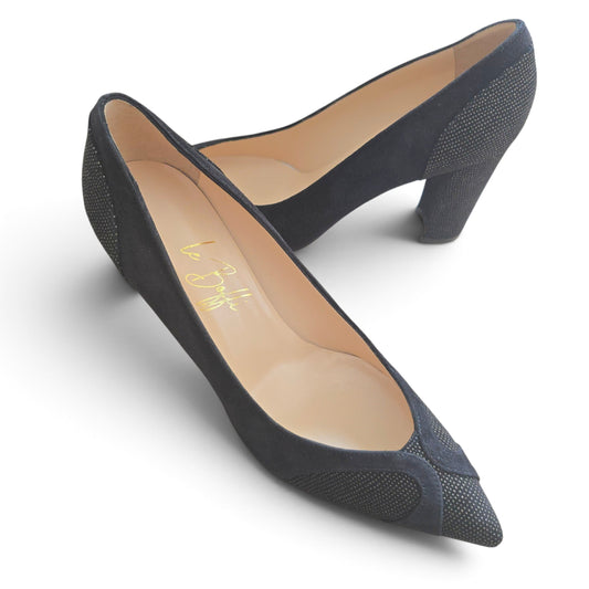 Vittoria 85 in camoscio nero e pois antracite