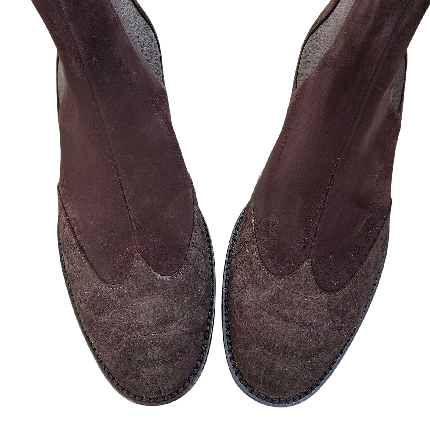 Allegra in camoscio marrone e punta in cocco scamosciato marrone