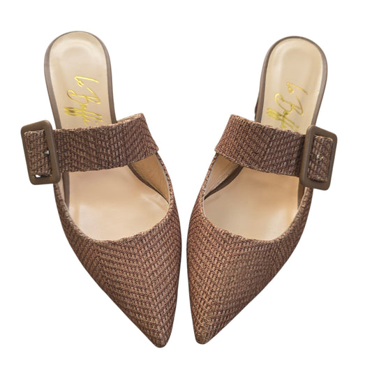 Ginevra mule 55 in rafia caramello