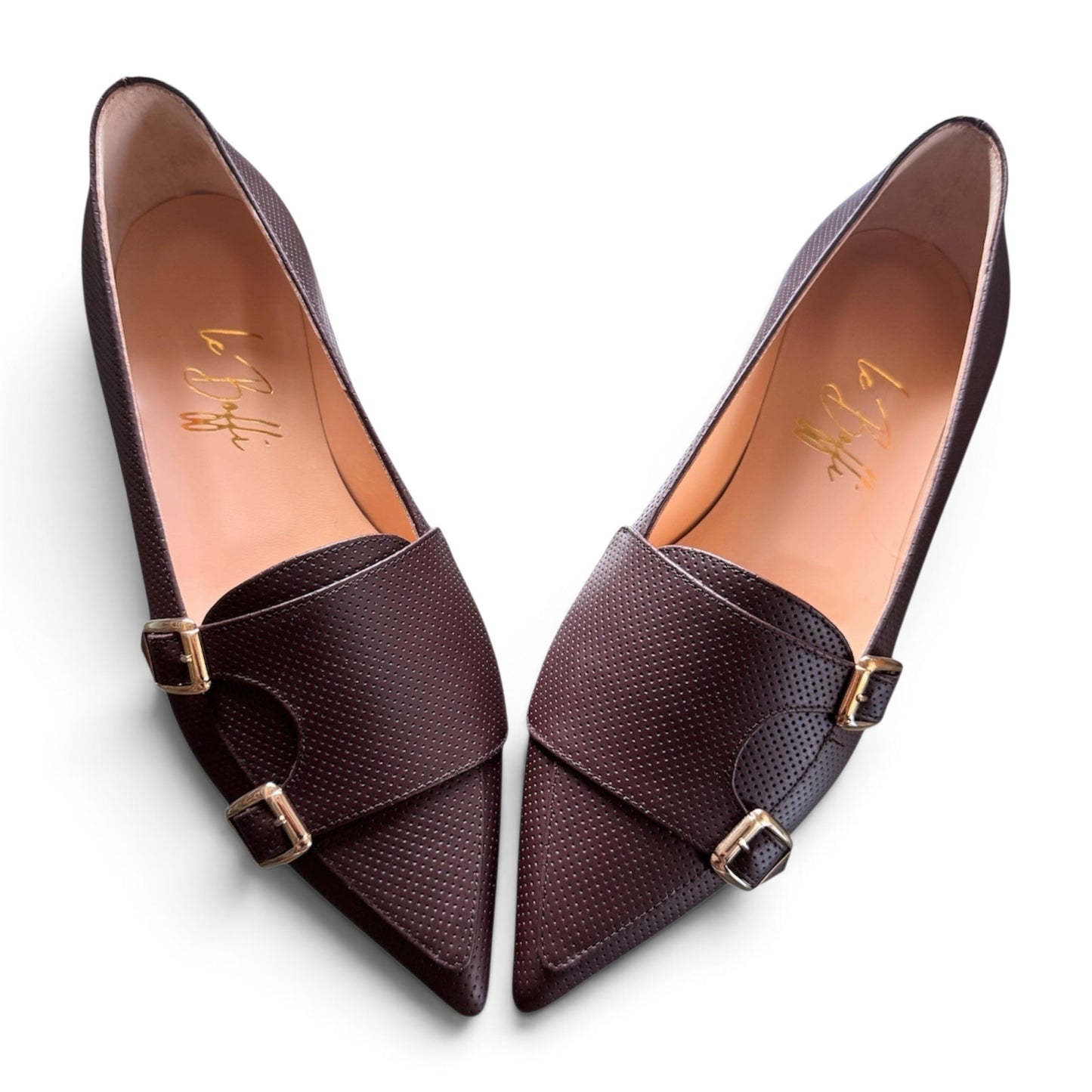 Penelope in pelle pois marrone