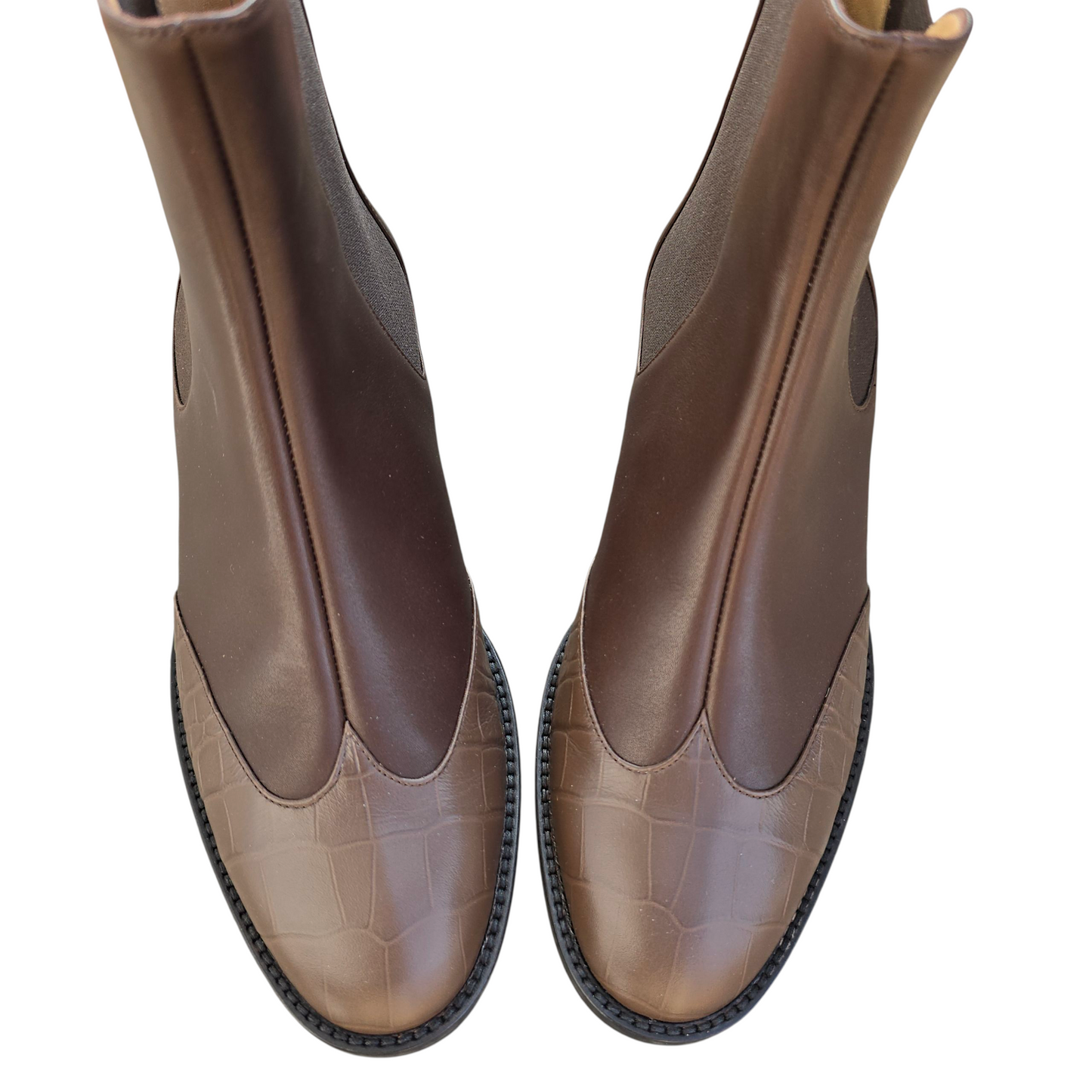 Allegra in pelle mocha mousse e cocco marrone