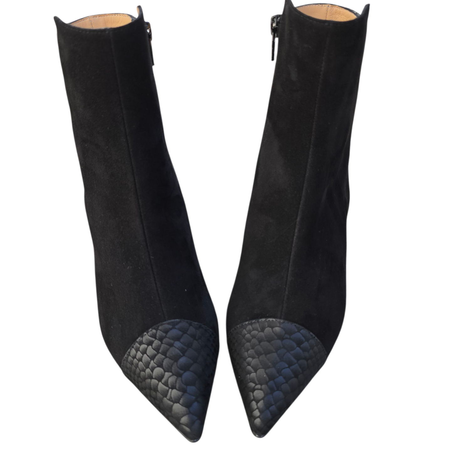 Sibilla 55 in Camoscio e rettile scamosciato nero