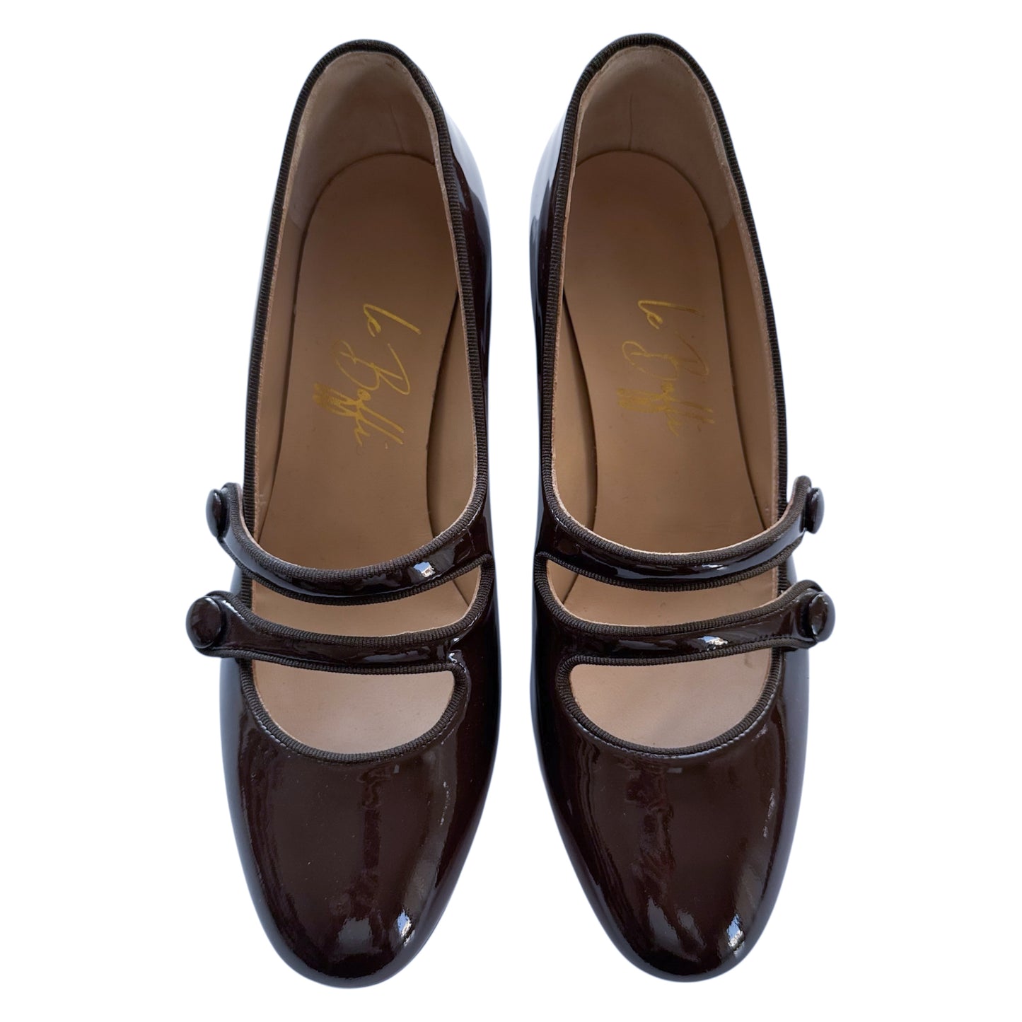 Frida tonda in vernice cioccolato