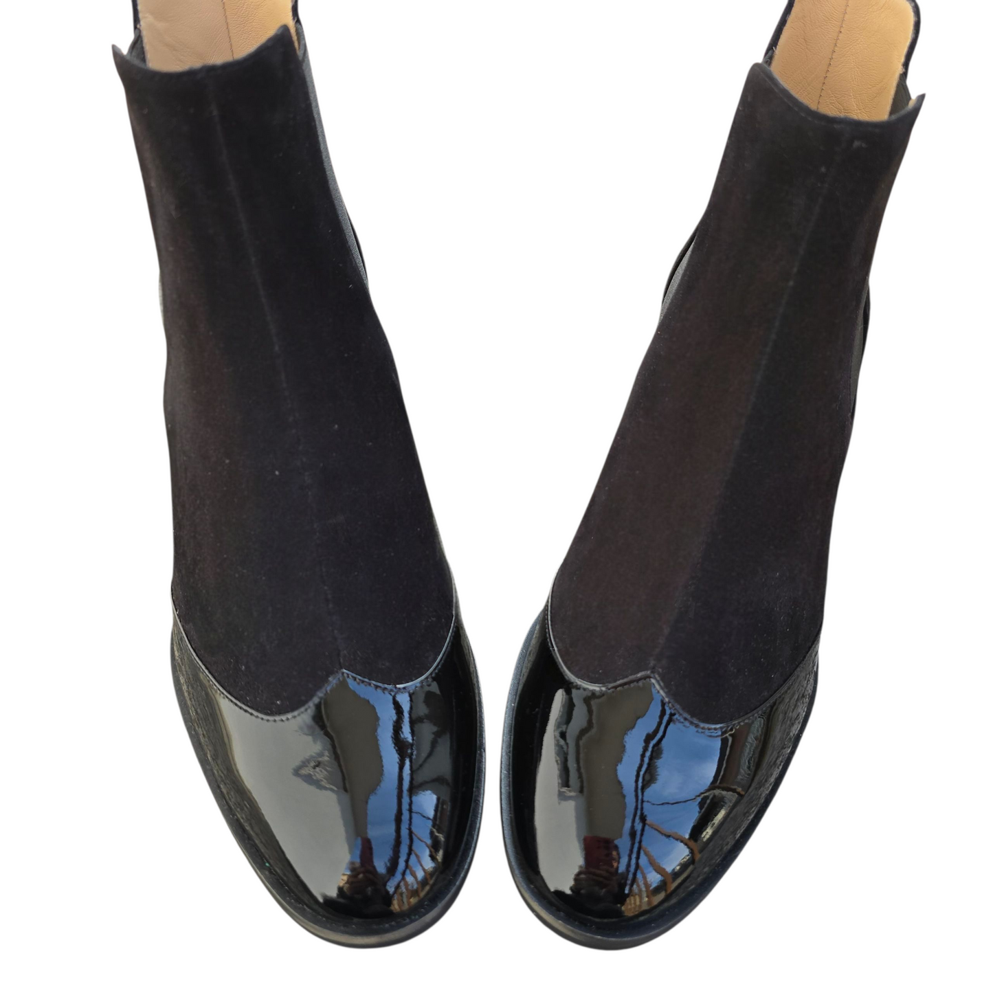 Alberta 55 in camoscio nero e vernice nera