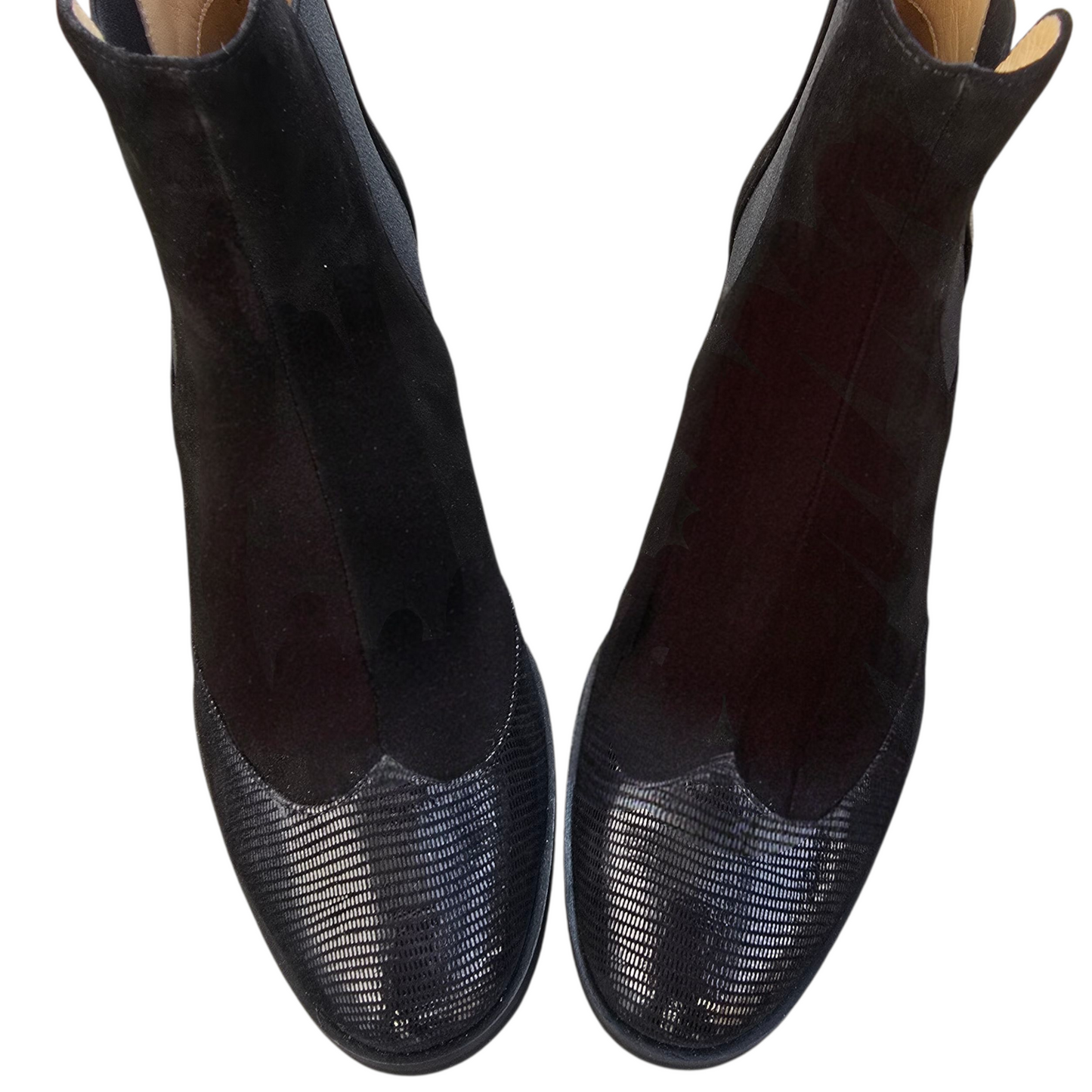 Alberta 55 in camoscio nero e rettile nero