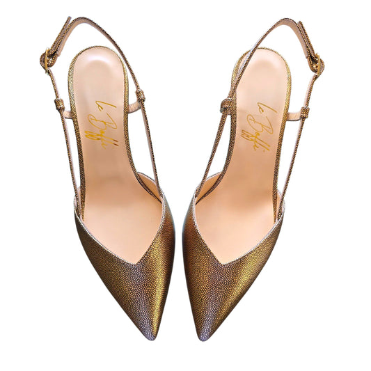 Gaia 55 in pelle pois bronzo