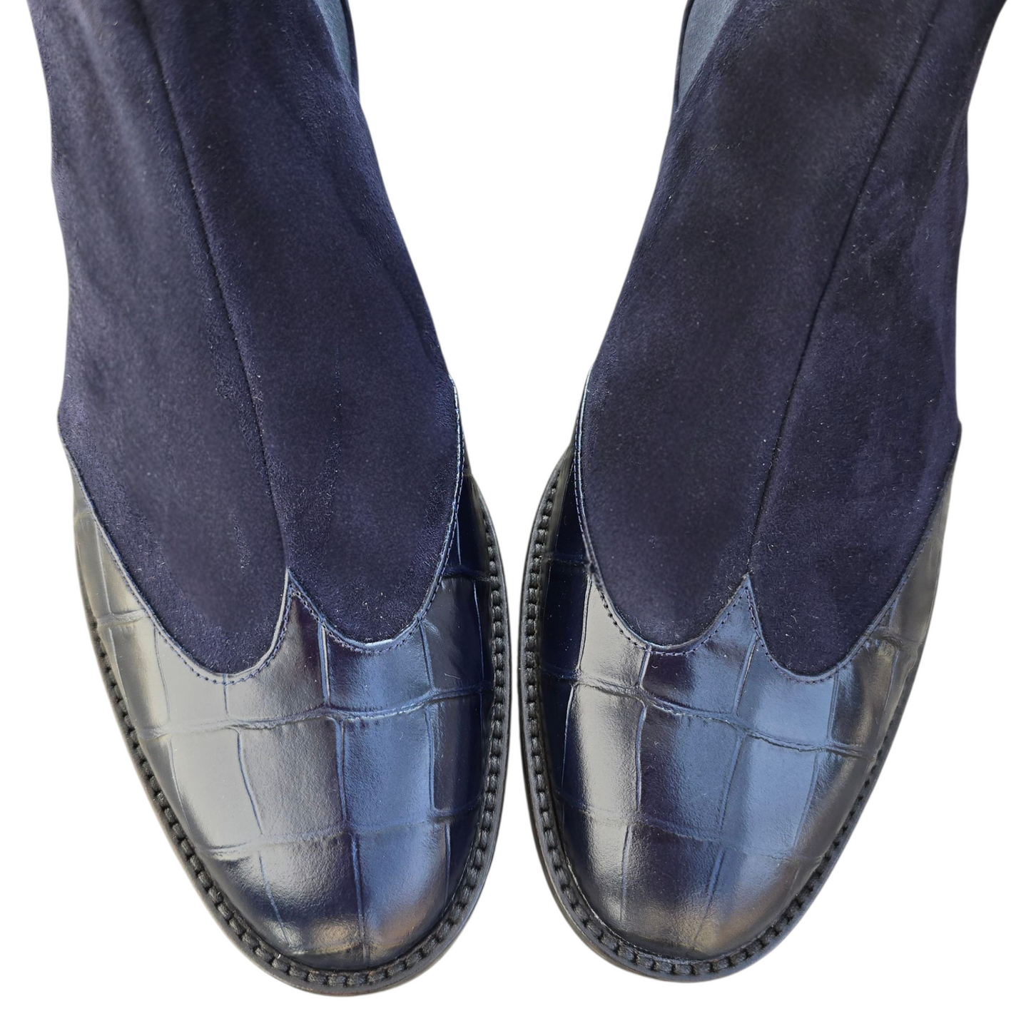 Allegra in camoscio blu e cocco blu