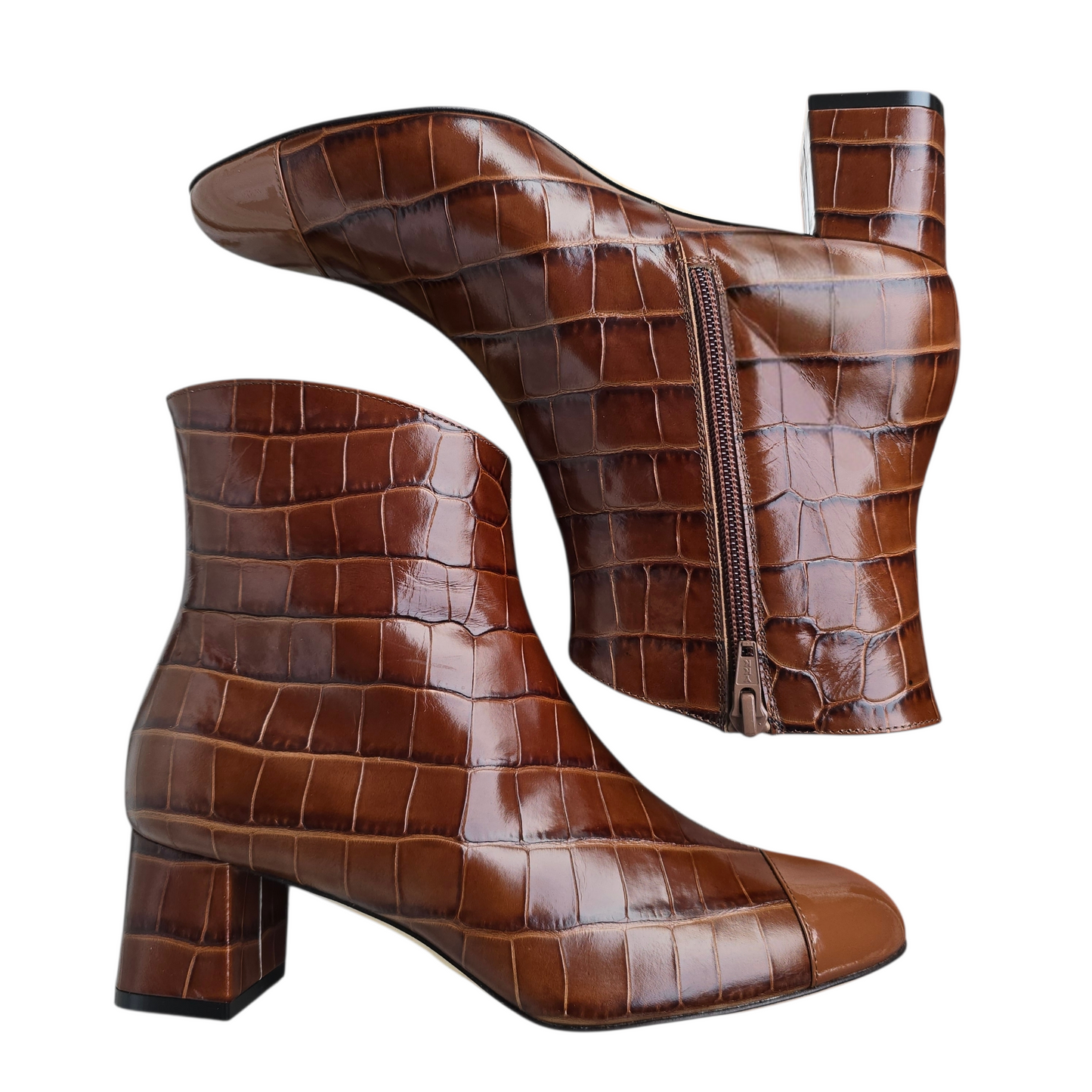 Agnese 55 in cocco e vernice caramello