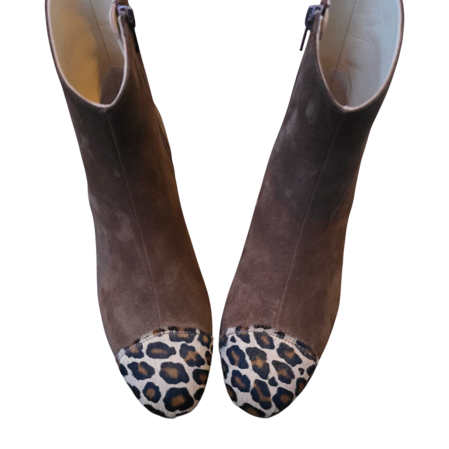 Emma ballerina Round Toe in red velvet and patent leather