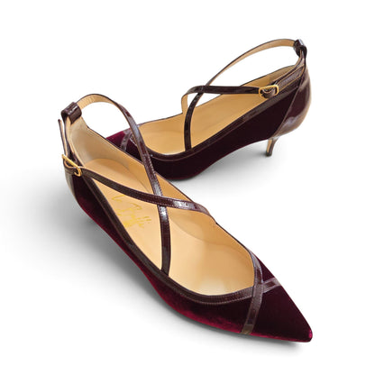 Elisabetta ballerina 55 in velluto bordeaux